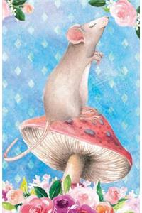 Journal Notebook For Animal Lovers Mouse In Flowers