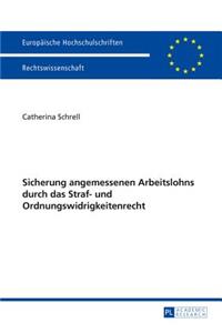 Sicherung Angemessenen Arbeitslohns Durch Das Straf- Und Ordnungswidrigkeitenrecht