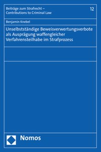 Unselbststandige Beweisverwertungsverbote ALS Auspragung Waffengleicher Verfahrensteilhabe Im Strafprozess