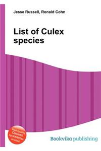 List of Culex Species