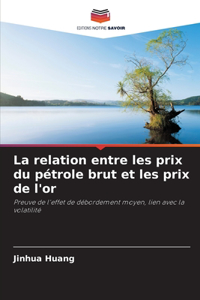 La relation entre les prix du pétrole brut et les prix de l'or