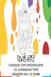 Malbuch für Erwachsene - Billiger als 10 Euro - 50 Mandalas Tier - Hase