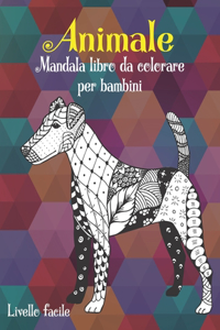 Mandala Libro da colorare per bambini - Livello facile - Animale