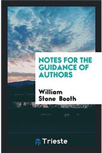 Notes for the Guidance of Authors