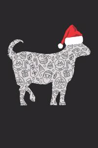 Christmas Notebook 'Goat with Santa Hat' - Christmas Gift for Animal Lover - Santa Hat Goat Journal - Goat Diary