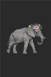 Elephant With Flowers: Elephants Notebook, Blank Lined (6 x 9 - 120 pages) Animal Themed Notebook for Daily Journal, Diary, and Gift