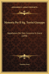 Memoria Per Il Sig. Torrisi Giuseppe