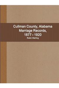 Cullman County, Alabama Marriage Records, 1877 - 1920