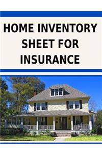 Home Inventory Sheet for Insurance