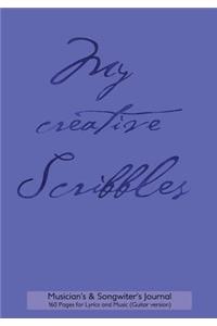 Musician's & Songwriter's Journal 160 Pages for Lyrics and Music (Guitar version)
