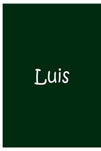 Luis - Green Personalized Notebook / Blank Lined Pages / Soft Matte Cover