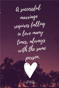 A successful marriage requires falling in love many times, always with the same person.