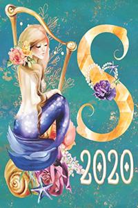 2020 Weekly Planner - Monogram Mermaid Initial 