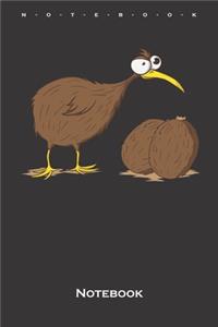 Crazy Kiwi bird with 2 Kiwi fruits Notebook