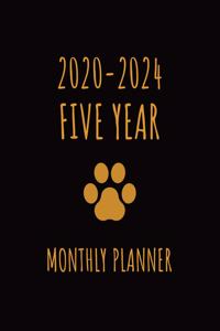 Dog Paw - 2020-2024 Five Year Monthly Planner