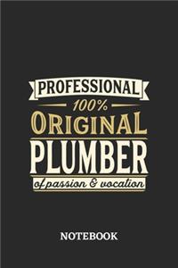 Professional Original Plumber Notebook of Passion and Vocation