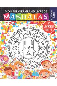 Mon premier grand livre de mandalas - 2 livres en 1 - Edition nuit