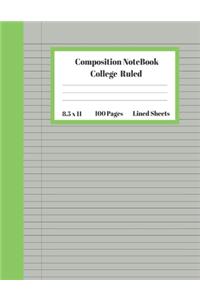 Composition Notebook College Ruled Lined Sheets