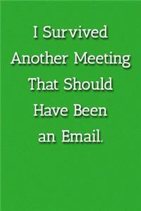 I Survived Another Meeting That Should Have Been an Email. Notebook