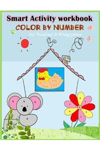 Smart Activity Workbook Color by Number for preschool and kindergarten