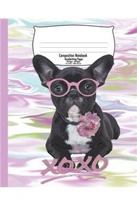 French Bulldog Handwriting Notebook for Kids: Composition Back to School, Marble - 7.5 x 9.25 In - 120 Pages - Handwriting Print Practice