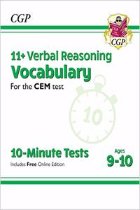 New 11+ CEM 10-Minute Tests: Verbal Reasoning Vocabulary - Ages 9-10 (with Online Edition)