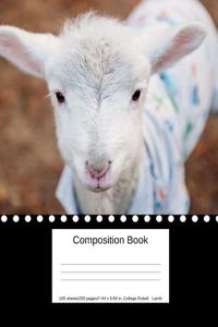 Composition Book 100 Sheets/200 Pages/7.44 X 9.69 In. College Ruled/ Lamb