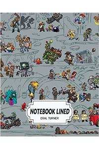 Notebook Lined Cartoon: Notebook Journal Diary