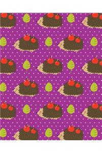 Journal Notebook Cute Hedgehogs With Apples Pattern 5