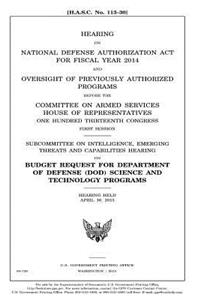 Hearing on National Defense Authorization Act for Fiscal Year 2014 and oversight of previously authorized programs before the Committee on Armed Services, House of Representatives, One Hundred Thirteenth Congress, first session, Subcommittee on Int