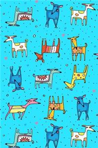 Journal Notebook For Dog Lovers, Happy Dogs Pattern 3