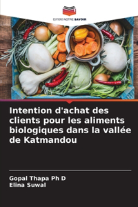 Intention d'achat des clients pour les aliments biologiques dans la vallée de Katmandou