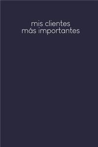 Mis clientes más importantes: Cuaderno a completar para grabar conversaciones con (nuevos) clientes - Motivo: azul oscuro