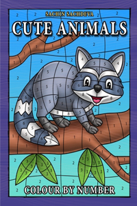 Cute Animals Colour By Number: Coloring Book for Kids Ages 4-8