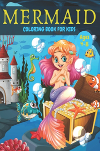 Mermaid Coloring Book for Kids Ages 4-8