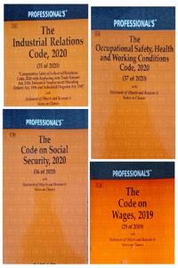 New Labour Code Bare Acts Combo- Includes Code On Social Security, 2020, Industrial Relations Code, 2020, Code On Wages Act, 2019 And Occupational Safety, Health And Working Conditions Code, 2020