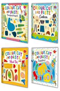 Complet Set Of Colour, Cut And Paste Book | Pack Of 4 Books