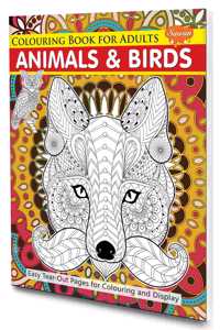 Colouring Book For Adults Animals & Birds By Sawan