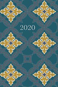 2020 Planner, 2 days per page, with Islamic Hijri dates, Deep Turquoise