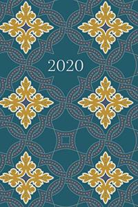 2020 Planner, 2 days per page, with Islamic Hijri dates, Deep Turquoise