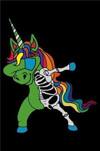 Funny dabbing unicorn skeleton