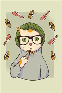 Hipster Sushi Cat Journal
