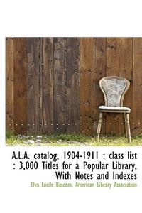 A.L.A. Catalog, 1904-1911