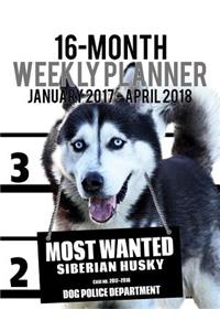 2017-2018 Weekly Planner - Most Wanted Siberian Husky