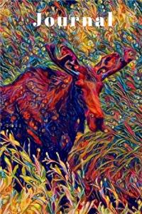 Cute Moose in the Grass Animal Lovers Gift Pretty Journal for Daily Thoughts Notebook Cute Diary for Women or Men .