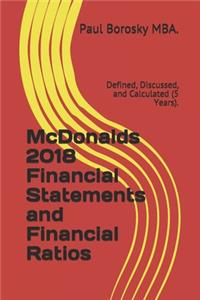 McDonalds 2018 Financial Statements and Financial Ratios