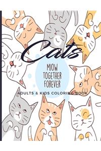 Cats Adults & Kids Coloring Book