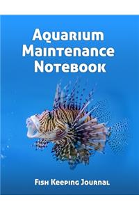Aquarium Maintenance Notebook Fish Keeping Journal