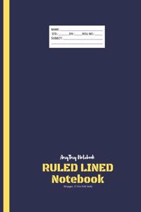 Ruled Lined Notebook - AmyTmy Notebook - 80 pages - 7.44 x 9.69 inch - Matte Cover