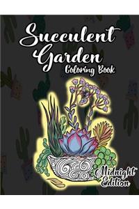 Succulent Garden Coloring Book Midnight Edition